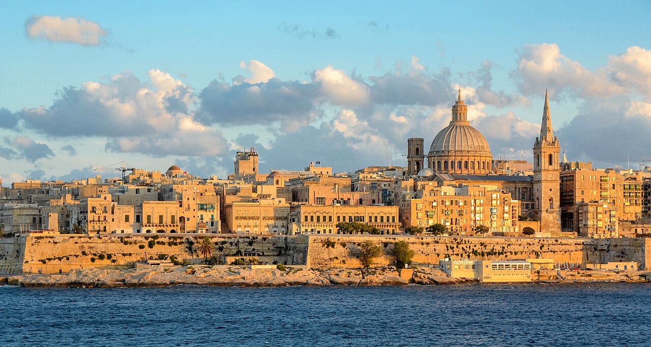 Valletta fortifications and skyline beside the Grand Harbour